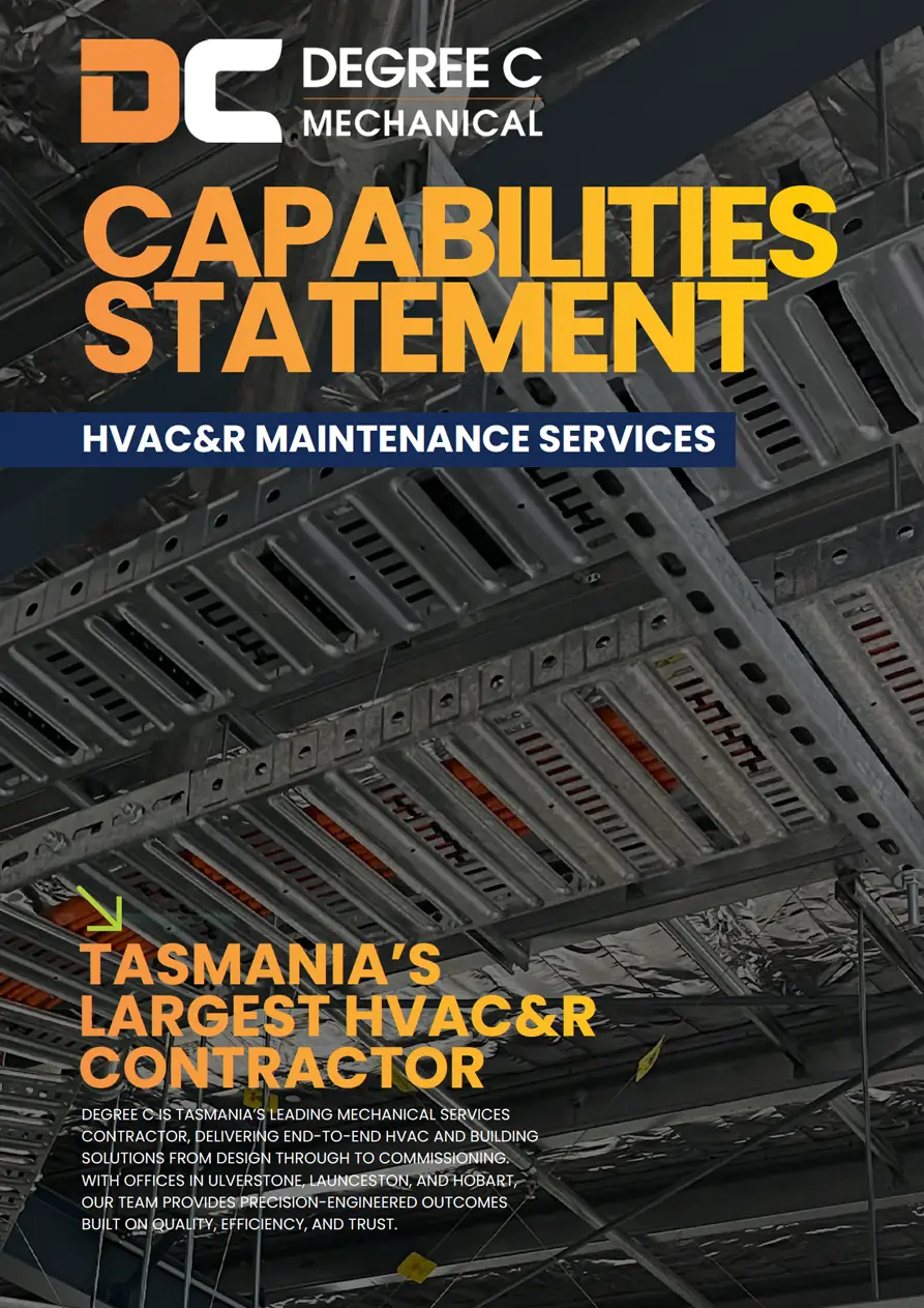Commercial electrical, HVAC, refrigeration and fabrication services from Degree C. Multi-trade experts delivering projects across Tasmania.