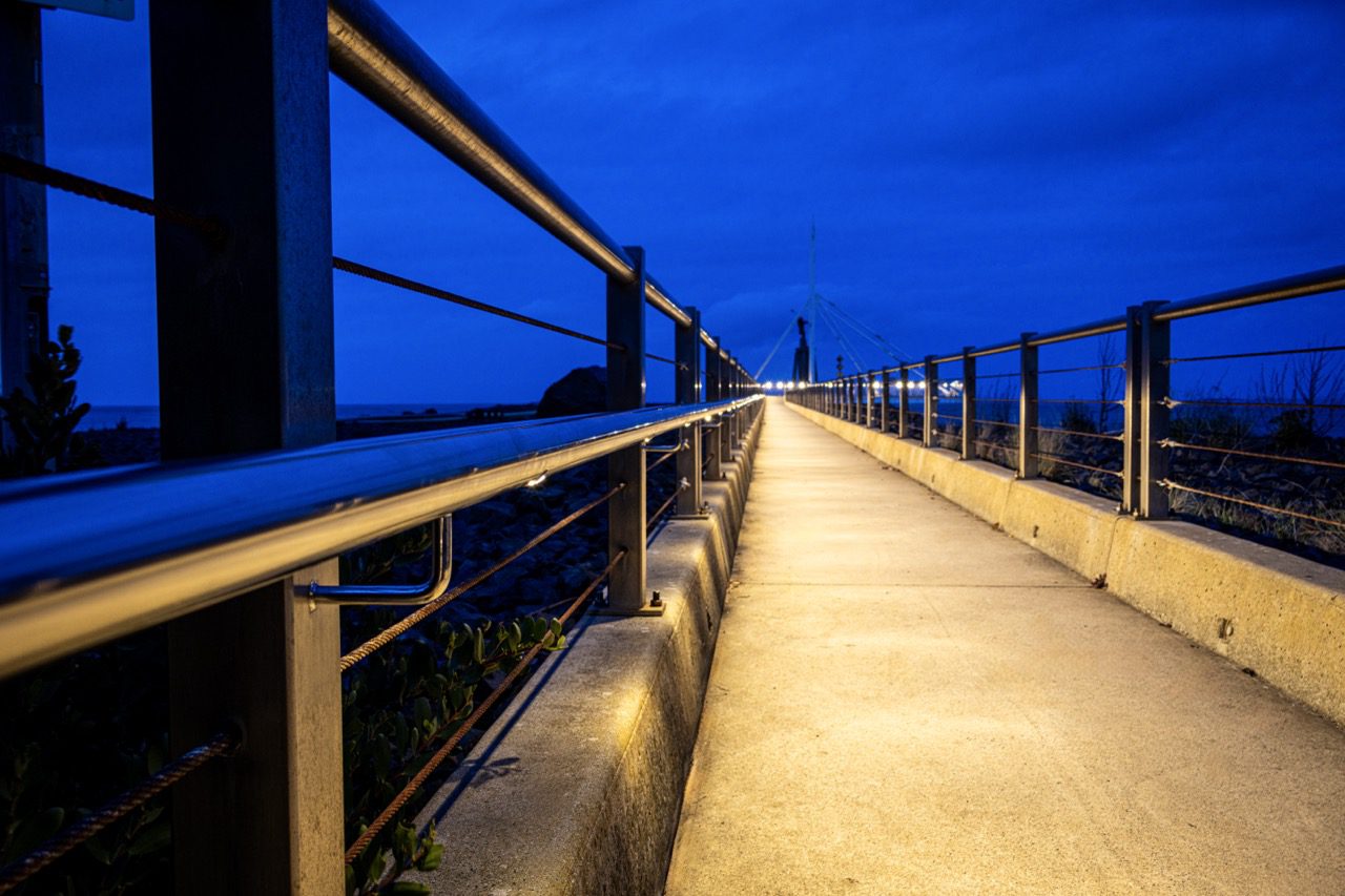 Aiken Head Lighting 1 copy Large Discover how Degree C transformed Devonport's Aikenhead Point with an innovative coastal lighting solution, combining integrated LED handrail lighting, custom fabrication and sustainable electrical design.