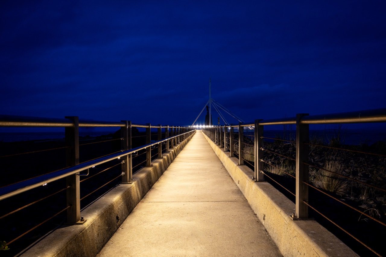 Aiken Head Lighting 3 copy Large Discover how Degree C transformed Devonport's Aikenhead Point with an innovative coastal lighting solution, combining integrated LED handrail lighting, custom fabrication and sustainable electrical design.