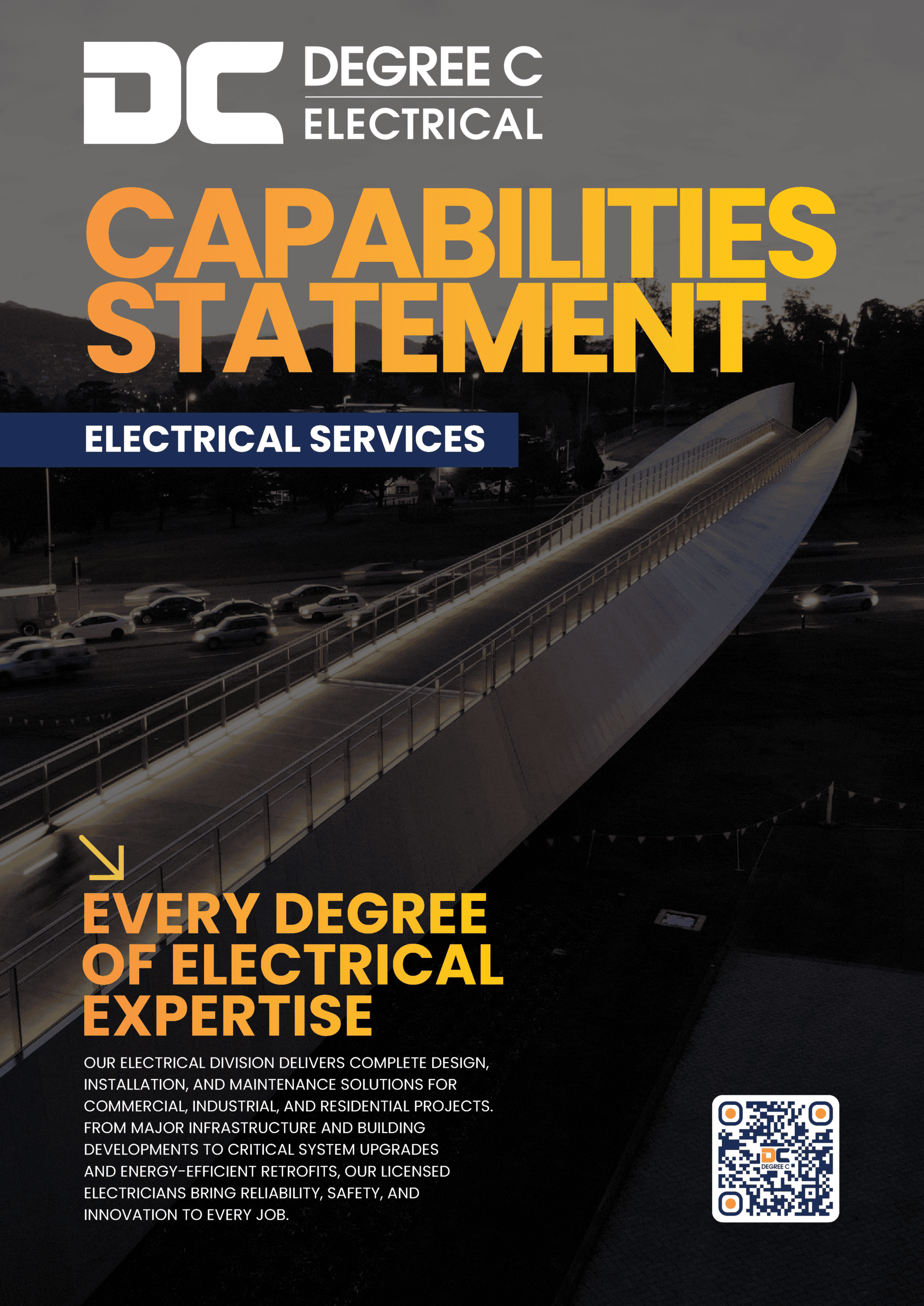 Degree C electricians completing commercial electrical installation and maintenance projects for businesses across Tasmania.