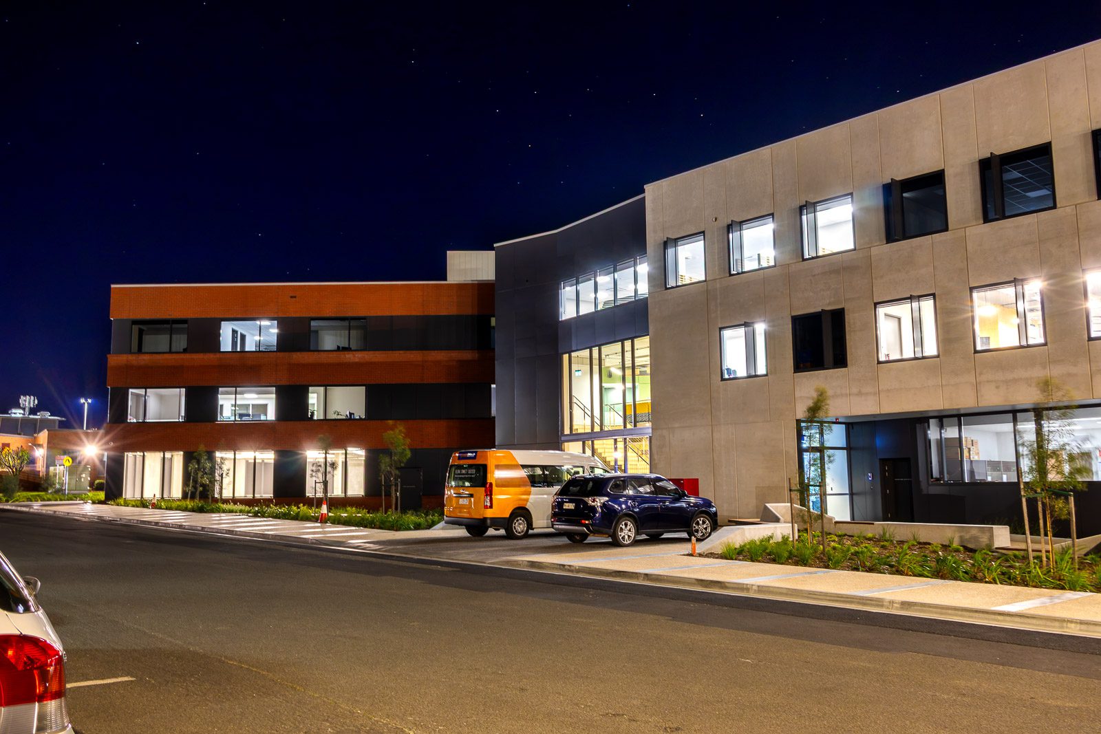 The new three-storey Indie School campus in Devonport, Tasmania, where Degree C delivered electrical, data and communications, solar, security, fire protection, HVAC and building management services.